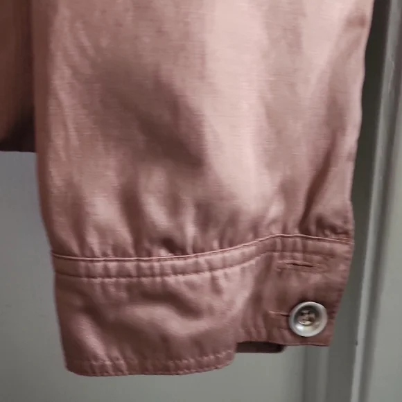 Arden B Y2K Rose Gold Bomber Jacket Fitted Metallic Vintage - Picture 5 of 12